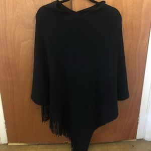 Black fringe poncho